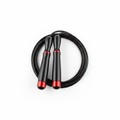 Speed jump rope with aluminum handles on white background